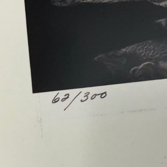 62/300 JAMIESON 1985 The Old Guard Husky Wolf Dog Black & White Print 15" x 17" - Picture 3 of 5